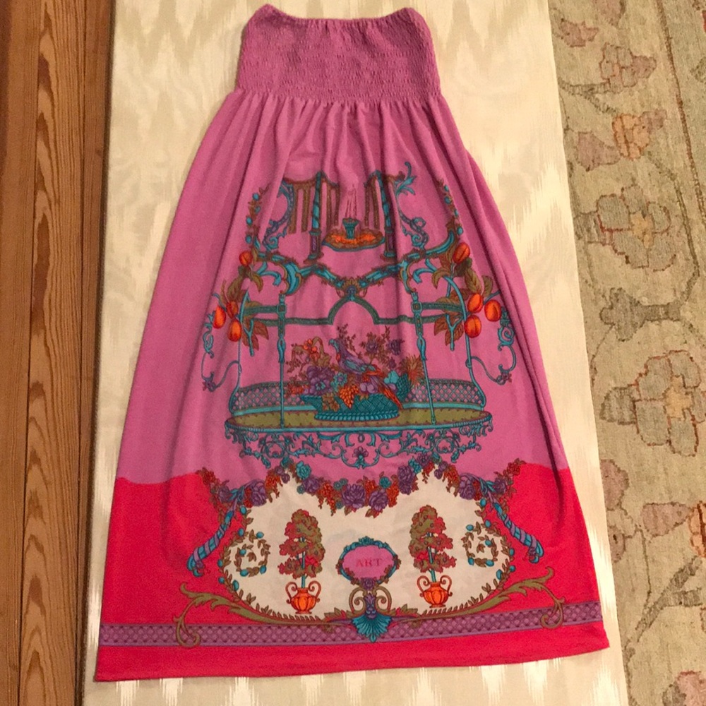Gorgeous Tube Dress / Coverup with Art Pattern